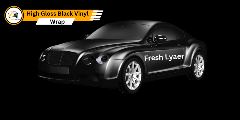 A black car which is black high gloss black vinyl