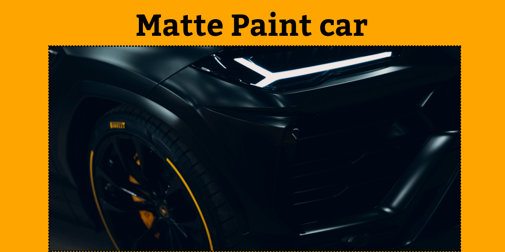 Close-up view of a luxury car with a matte black paint finish highlighting sleek design and modern LED headlights.