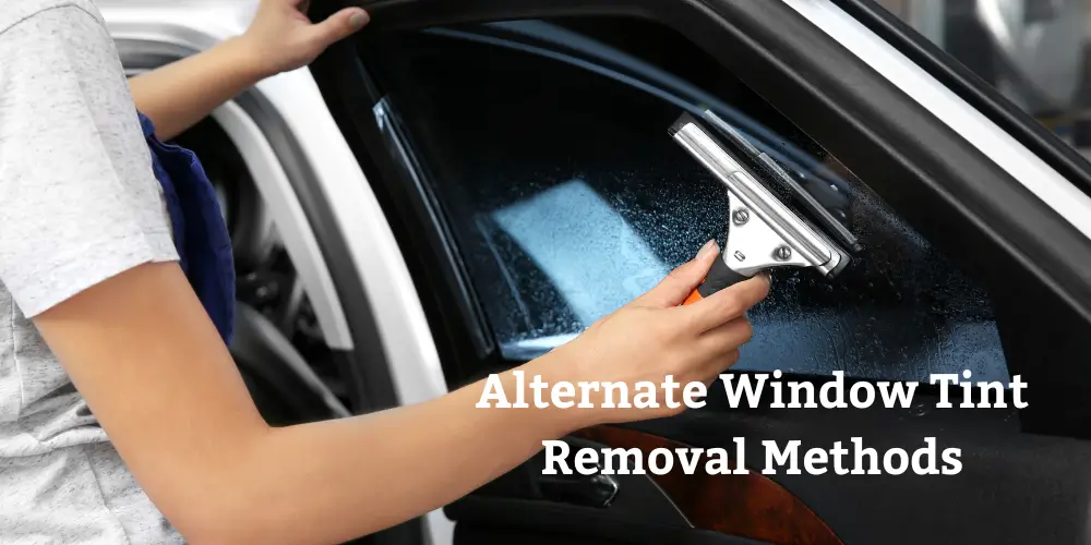 Cleaning car window to remove tint