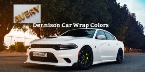 A sleek white car parked outdoors showcasing Avery Dennison car wrap colors, emphasizing the brand’s premium vehicle wraps for customization.