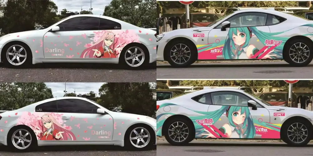 Anime ITASHA Car Wraps - Zero Two & Hatsune Miku Stickers and Decals for All Cars